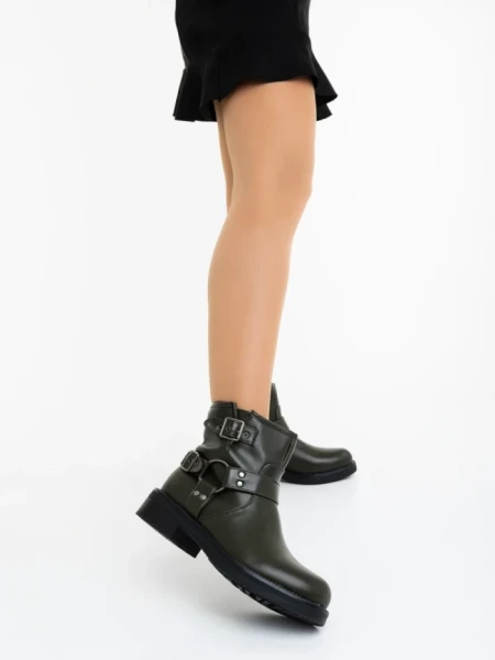 Ghete dama verzi din piele ecologica Sherida