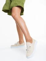 Pantofi casual dama bej din piele naturala Nilda