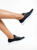 Pantofi casual dama negri din piele naturala Nilda