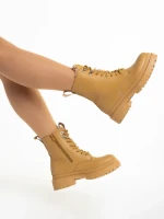 Ghete dama camel din piele ecologica Zoa