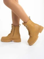 Ghete dama camel din piele ecologica Zoa