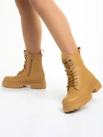 Ghete dama camel din piele ecologica Zoa