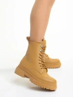 Ghete dama camel din piele ecologica Zoa