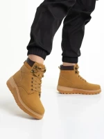 Ghete dama camel din piele ecologica Marla