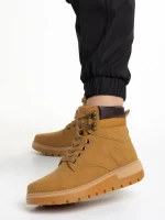 Ghete dama camel din piele ecologica Marla