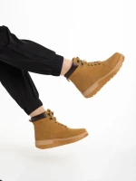 Ghete dama camel din piele ecologica Marla