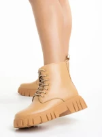 Ghete dama camel din piele ecologica Mirella