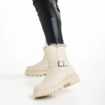 Cizme dama bej din piele ecologica Valeda