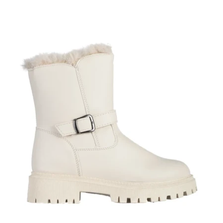 Cizme dama bej din piele ecologica Valeda