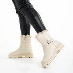 Cizme dama bej din piele ecologica Valeda