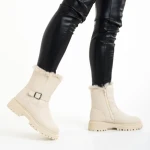 Cizme dama bej din piele ecologica Valeda