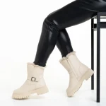 Cizme dama bej din piele ecologica Valeda