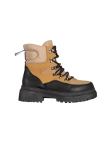 Ghete dama camel din material textil Marlena