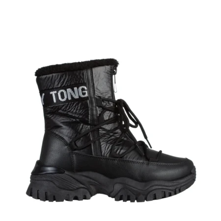 Cizme dama negre din piele ecologica Valera