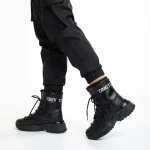 Cizme dama negre din piele ecologica Valera