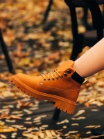 Ghete dama camel din piele ecologica Remona