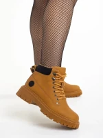 Ghete dama camel din piele ecologica Remona