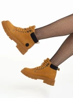 Ghete dama camel din piele ecologica Remona