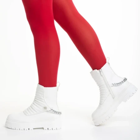 Cizme dama Resca albe