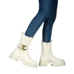 Cizme dama Lemika albe