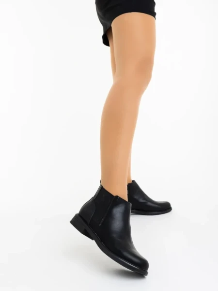 Botine dama negre din piele ecologica Maraza