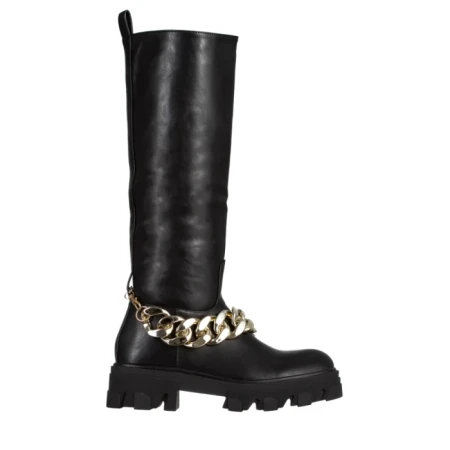 Cizme dama negre din piele ecologica Nelma