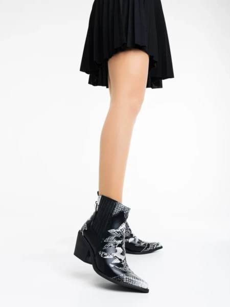 Botine dama negre din piele ecologica Mychal