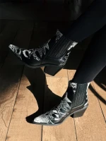 Botine dama negre din piele ecologica Mychal