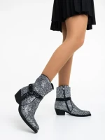 Botine dama negre din material textil Romey