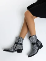 Botine dama negre din material textil Romey