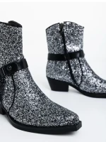 Botine dama negre din material textil Romey