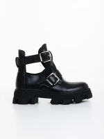 Ghete dama negre din piele ecologica Lucara