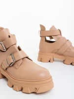 Ghete dama nude din piele ecologica Lucara