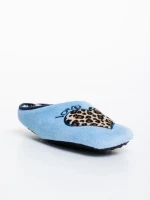 Papuci copii albastri din blana sintetica Alegra