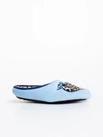 Papuci copii albastri din blana sintetica Alegra