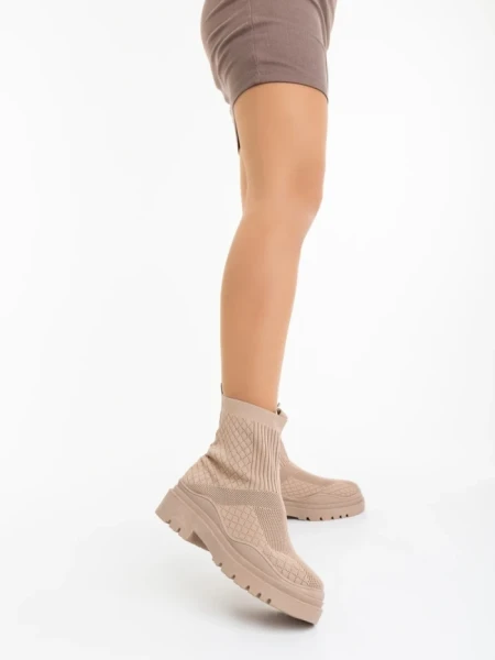 Cizme dama khaki din material textil Mulana