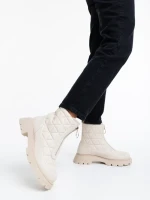 Botine dama bej din piele ecologica Katarina