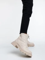 Botine dama bej din piele ecologica Katarina