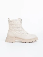 Botine dama bej din piele ecologica Katarina