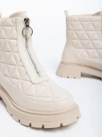 Botine dama bej din piele ecologica Katarina