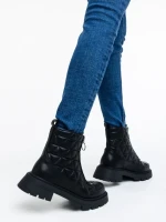 Botine dama negre din piele ecologica Katarina