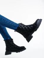 Botine dama negre din piele ecologica Katarina