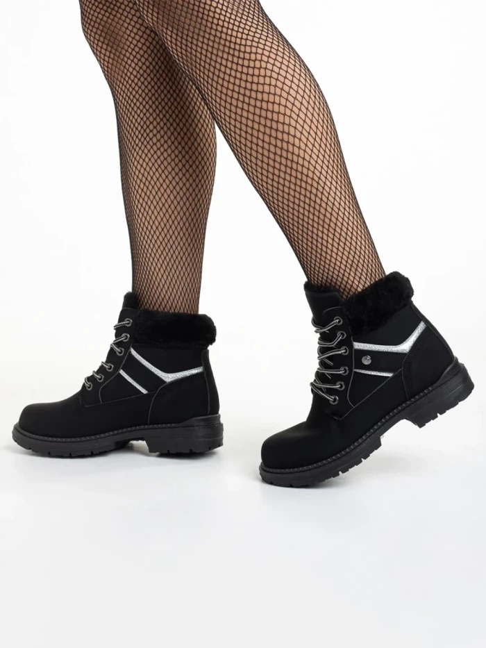 Ghete dama negre din piele ecologica Rehana