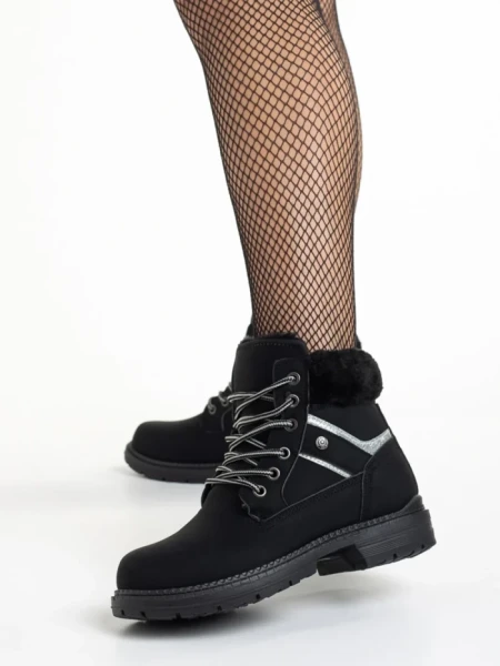 Ghete dama negre din piele ecologica Rehana