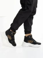 Pantofi sport dama negri din piele ecologica Renia