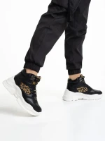 Pantofi sport dama negri din piele ecologica Renia