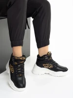 Pantofi sport dama negri din piele ecologica Renia