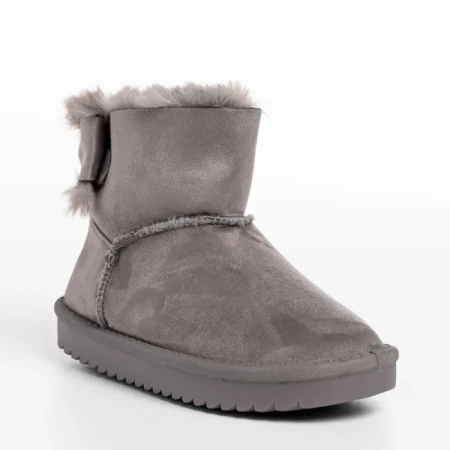 Cizme copii gri din material textil Scotti