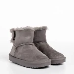 Cizme copii gri din material textil Scotti