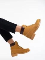 Ghete dama camel din piele ecologica Smilla